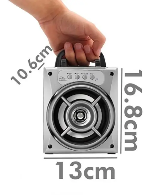 Caixa De Som Portátil Usb Bluetooth Cartão De Memória E Rádio Fm Grasep D-Bh1018 - imagem 2