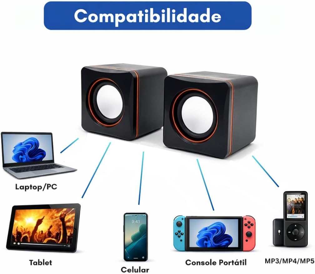 Caixa De Som Multimidia Portátil Para Pc/ Notebook B-Max Bm-S205 - imagem 2
