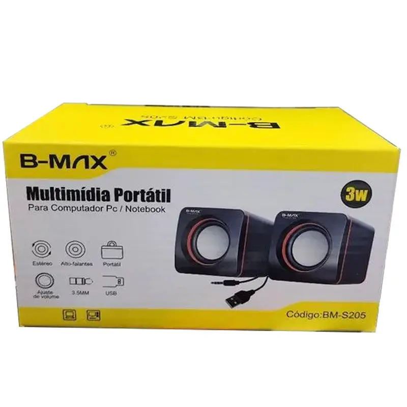 Caixa De Som Multimidia Portátil Para Pc/ Notebook B-Max Bm-S205 - imagem 5