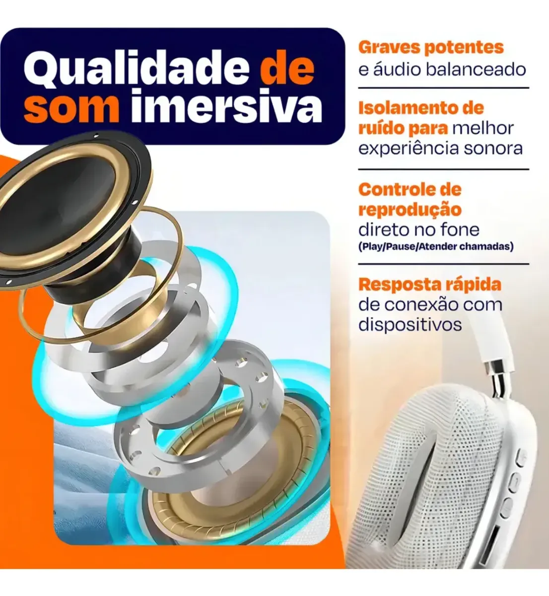 Fone De Ouvido Headset Bluetooth 5.3 B-Max Bm-223 - imagem 8