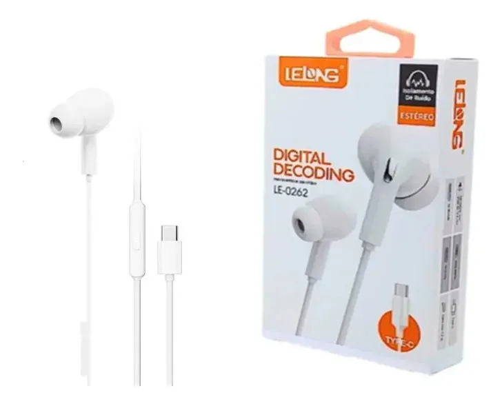 Fone De Ouvindo Com Entrada Type-C 1.2M Lelong Le-0262
