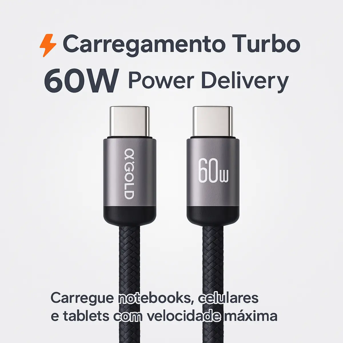 Cabo De Dados Tipo-C Para Tipo-C 1M 60W A´gold Cb 131