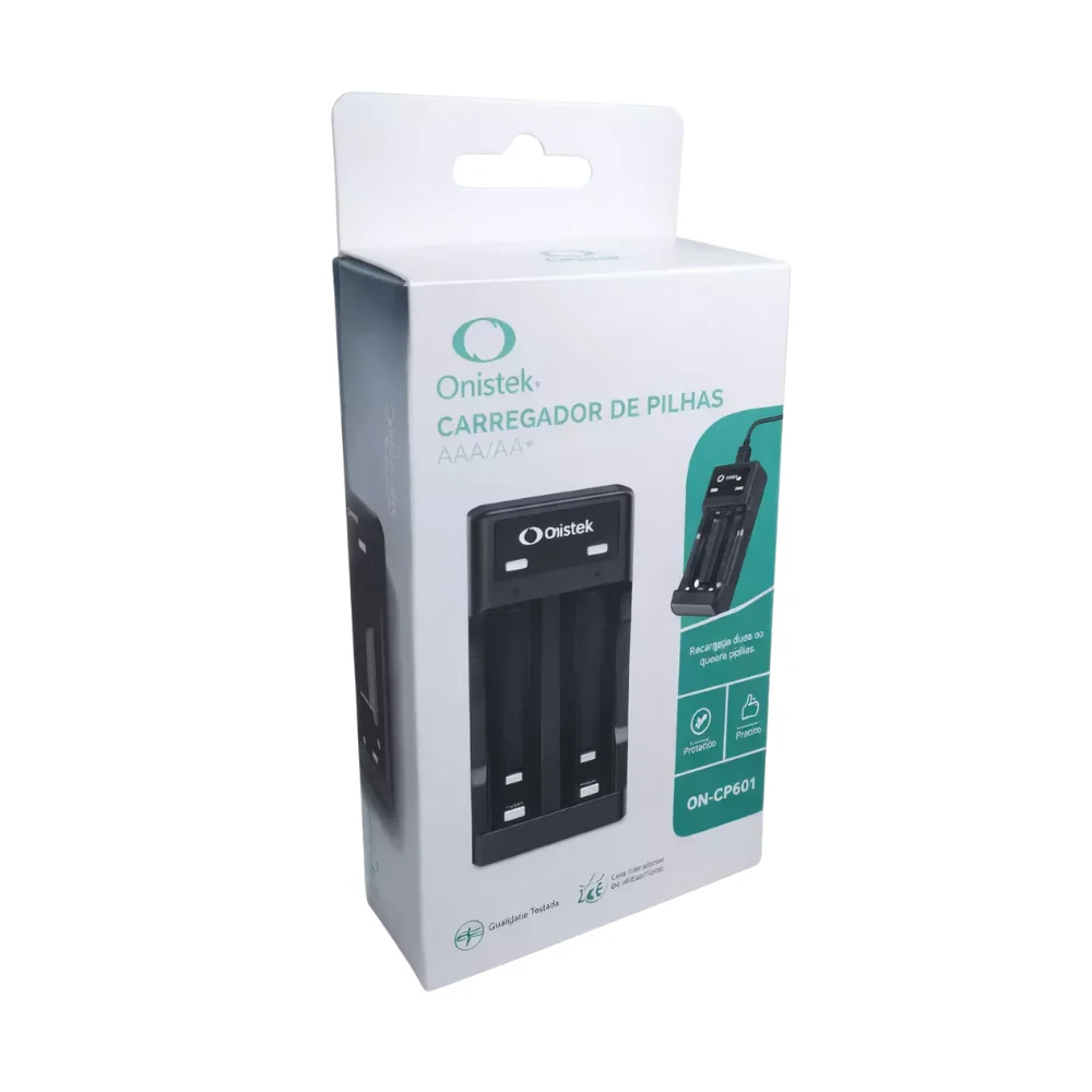 Carregador De Pilhas Aa / Aaa / 9V Onistek On-Cp601