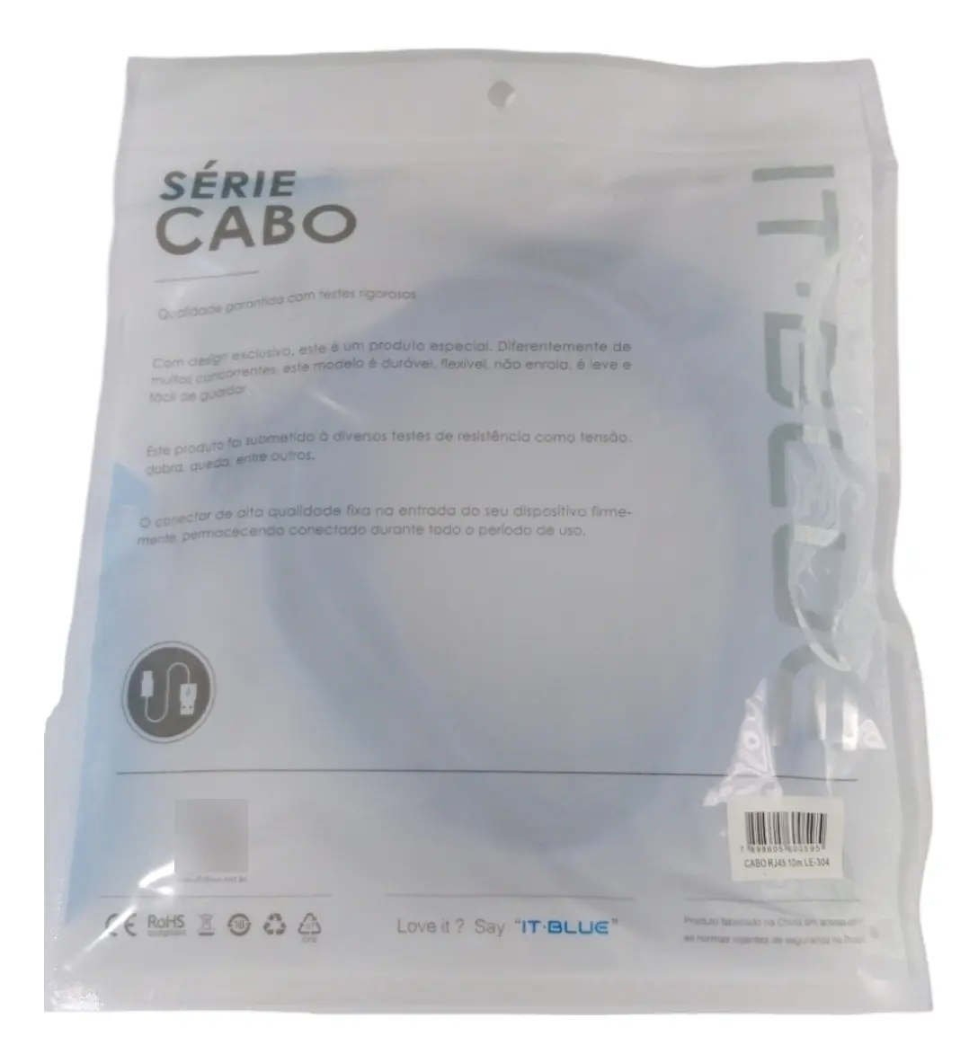 Cabo De Rede  Rj45 5M Clipado It-Blue Le-303 - imagem 2