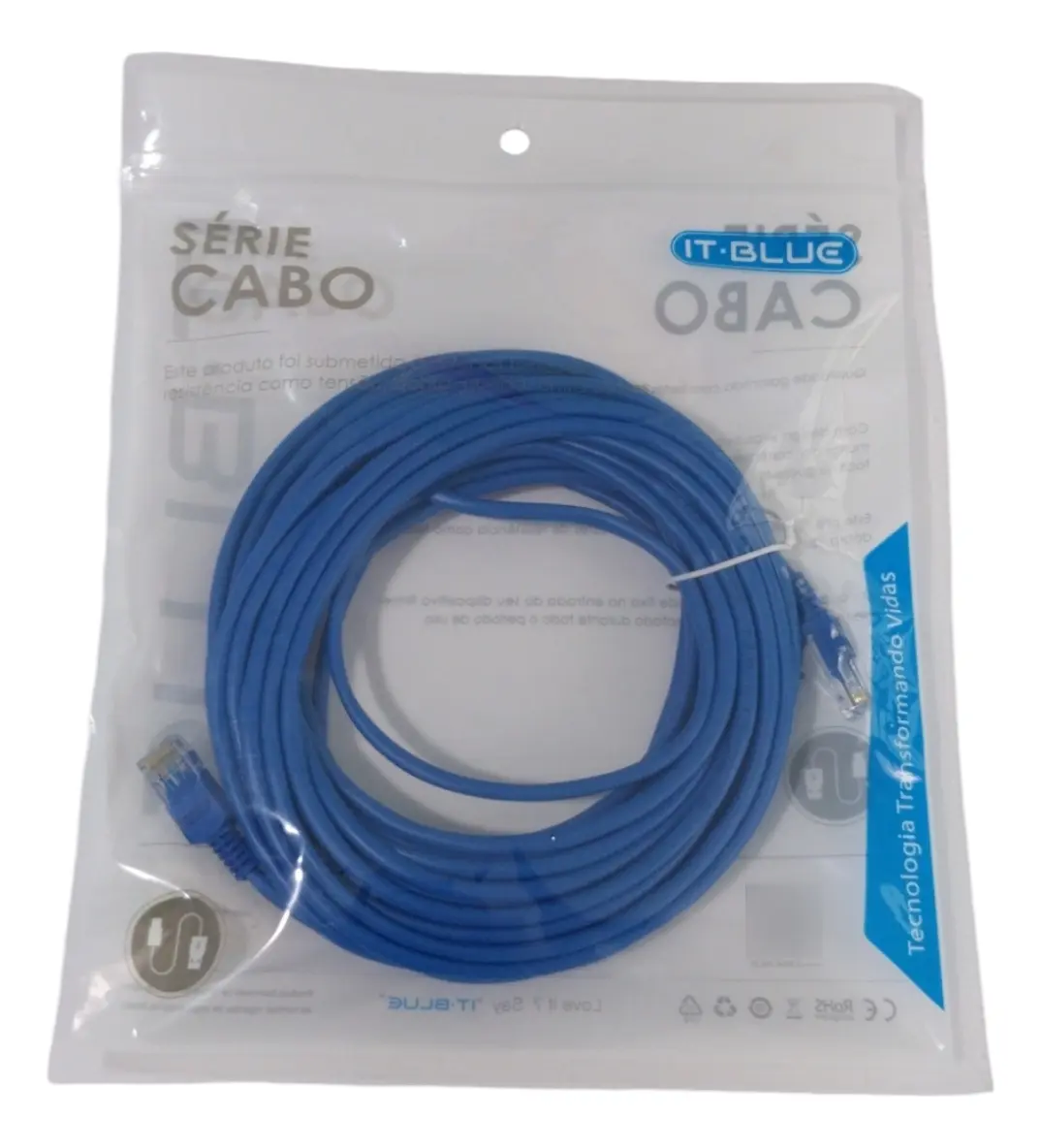 Cabo De Rede  Rj45 5M Clipado It-Blue Le-303