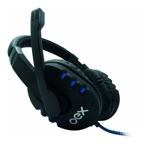 Headset Gamer Bit Usb Oex Hs-206  Preto/Azul