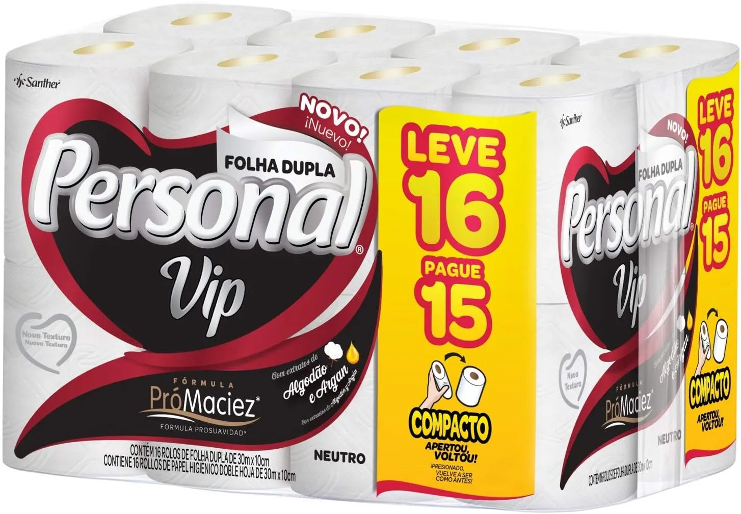 Papel Higiênico Personal Vip Com 16 Rolos (Pague 15 Leve 16)