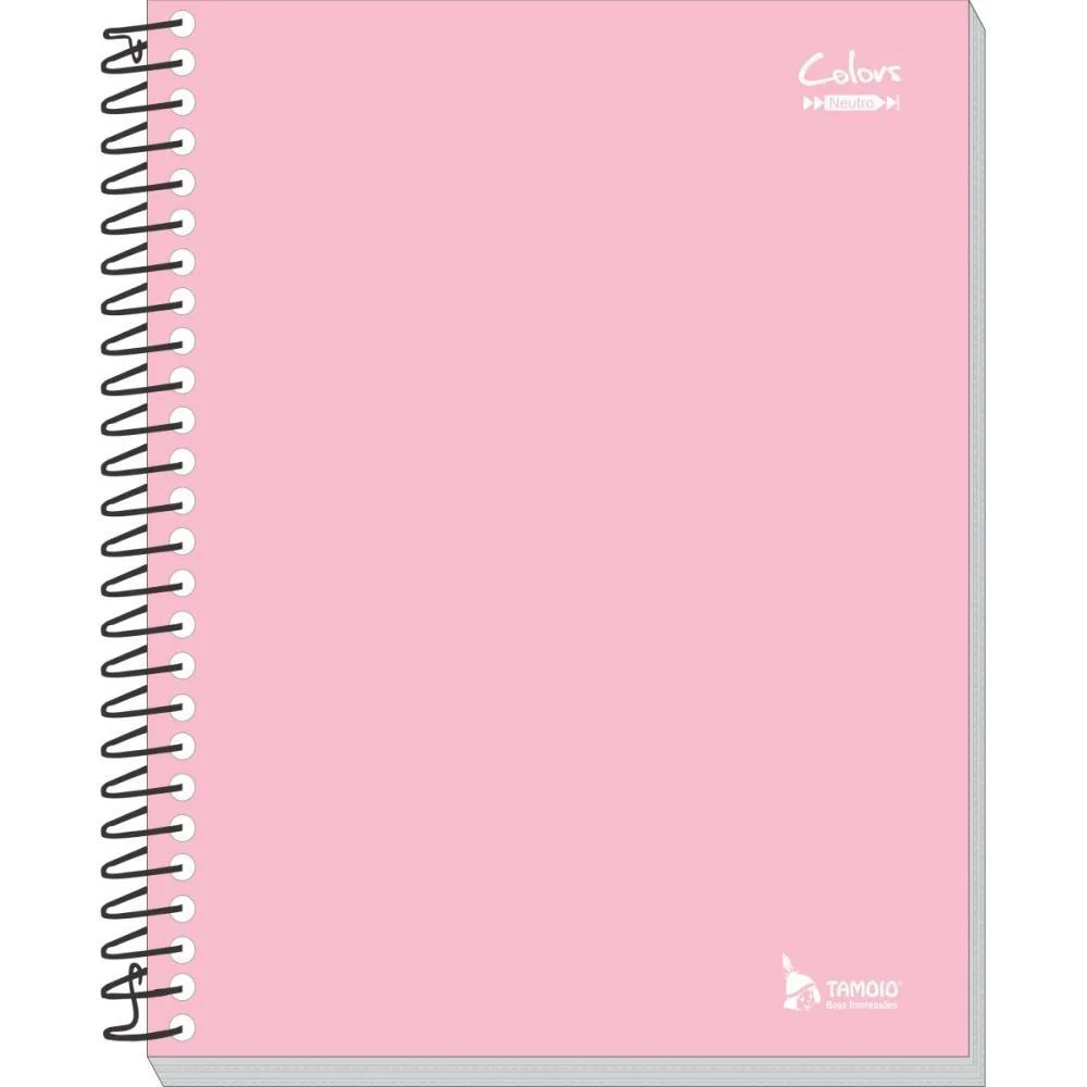 Caderno 10X1 Capa Dura Neutro Rosa 200 Folhas Tamoio (Pct.c/04)