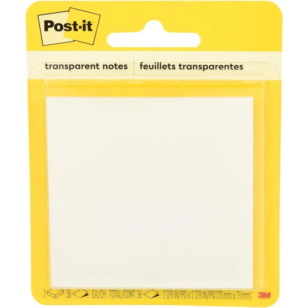 Bloco De Recado Post-It Transparente 73X73Mm C/36 Fls. 3M (Unidade)