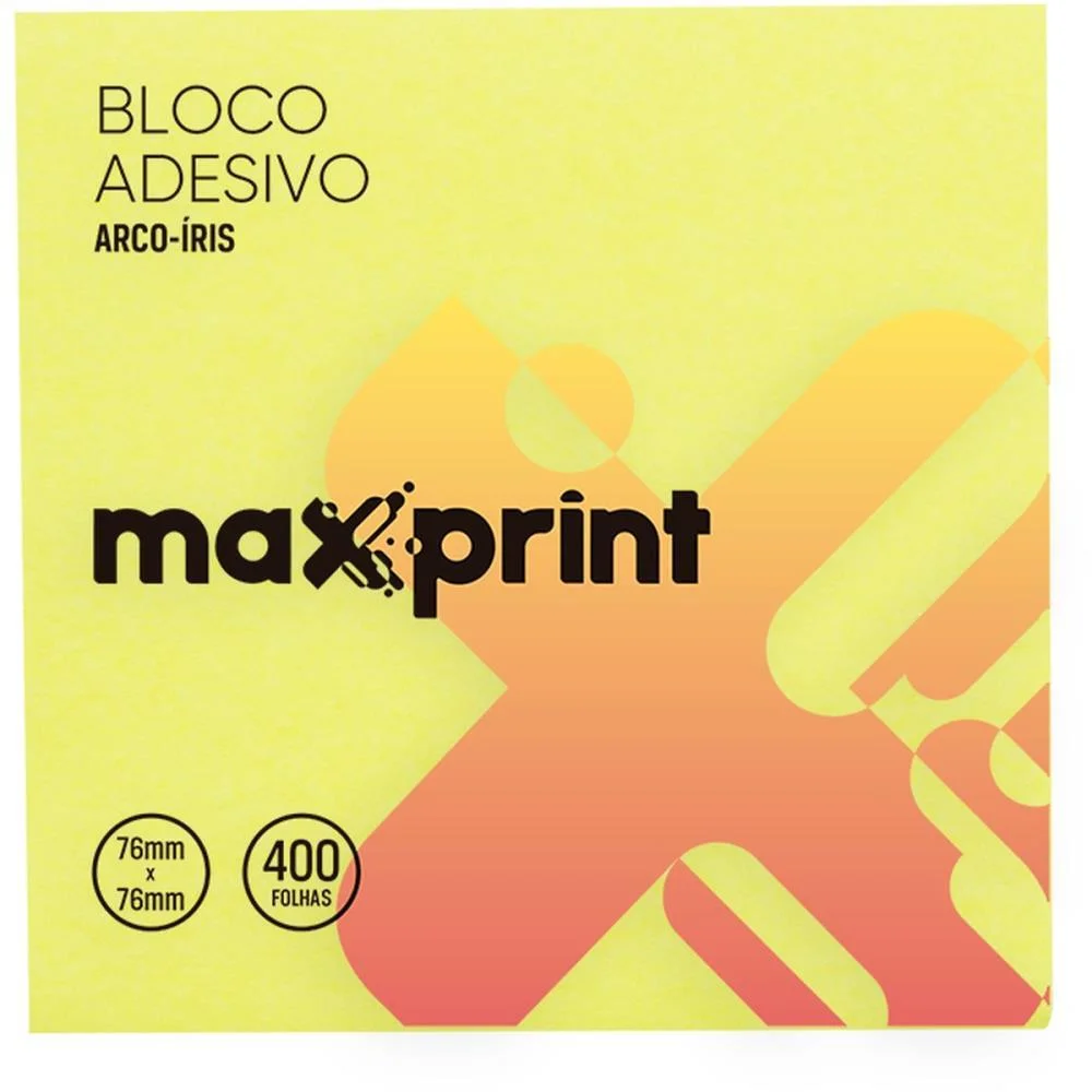 Bloco De Recado Autoadesivo 76X76Mm 7Cores Neon 400F Maxprint (Unidade)