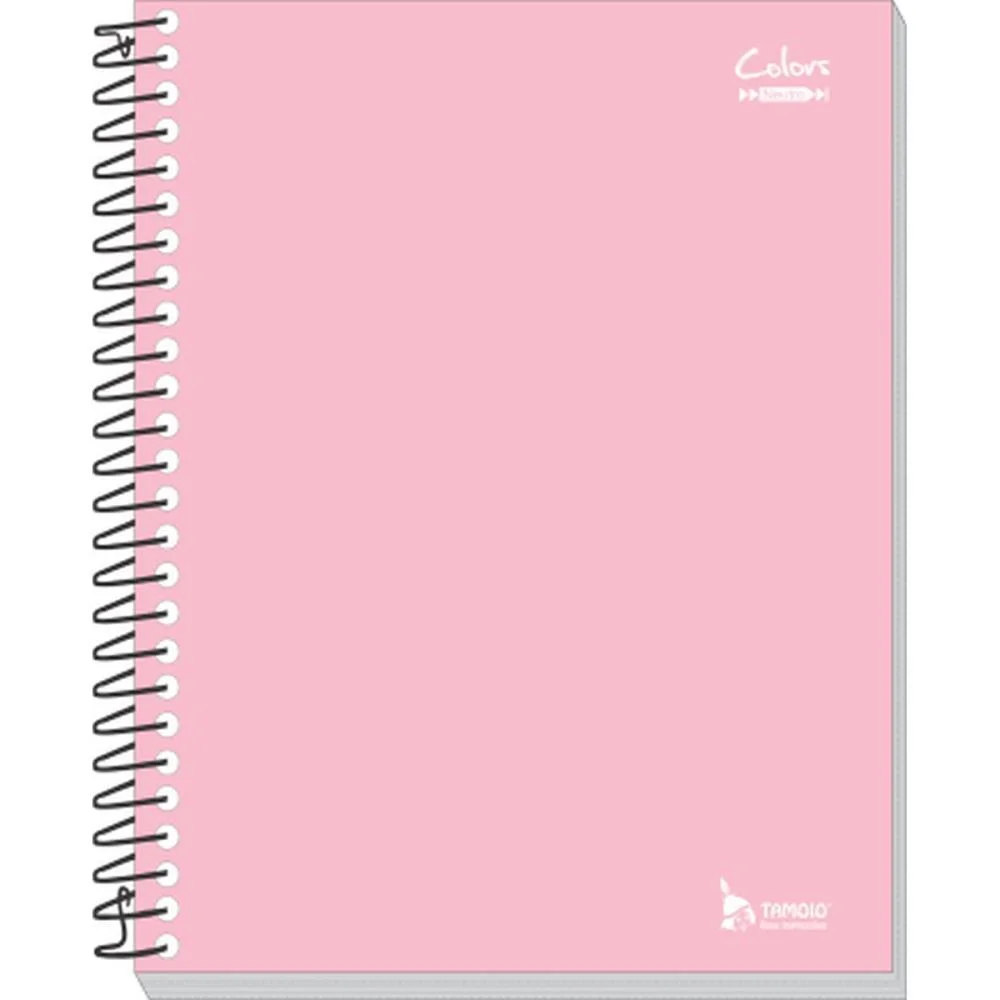 Caderno Espiral 1/4 Capa Dura Neutro Rosa 200 Folhas Tamoio (Pct.c/05)