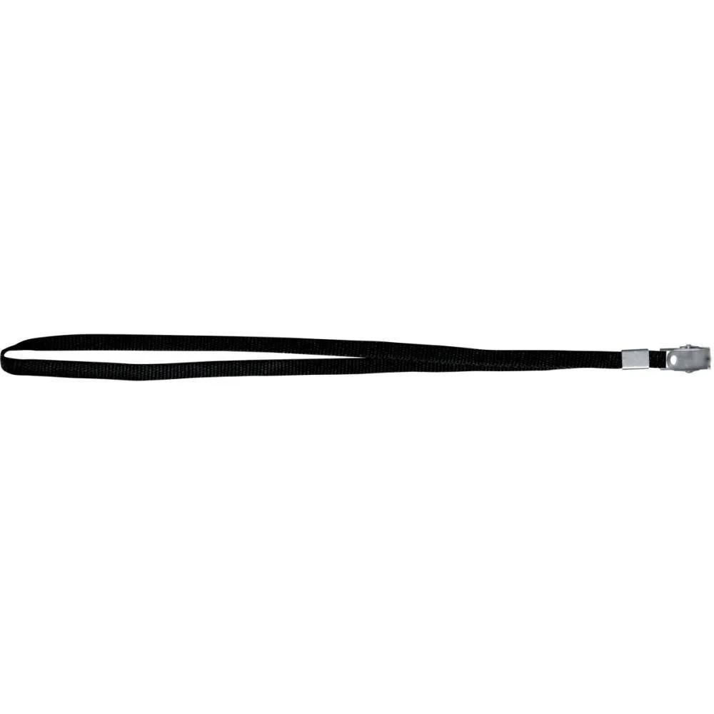 Cordao Para Cracha Tecido Preto C/Jacare Reflex (Pct.c/10)