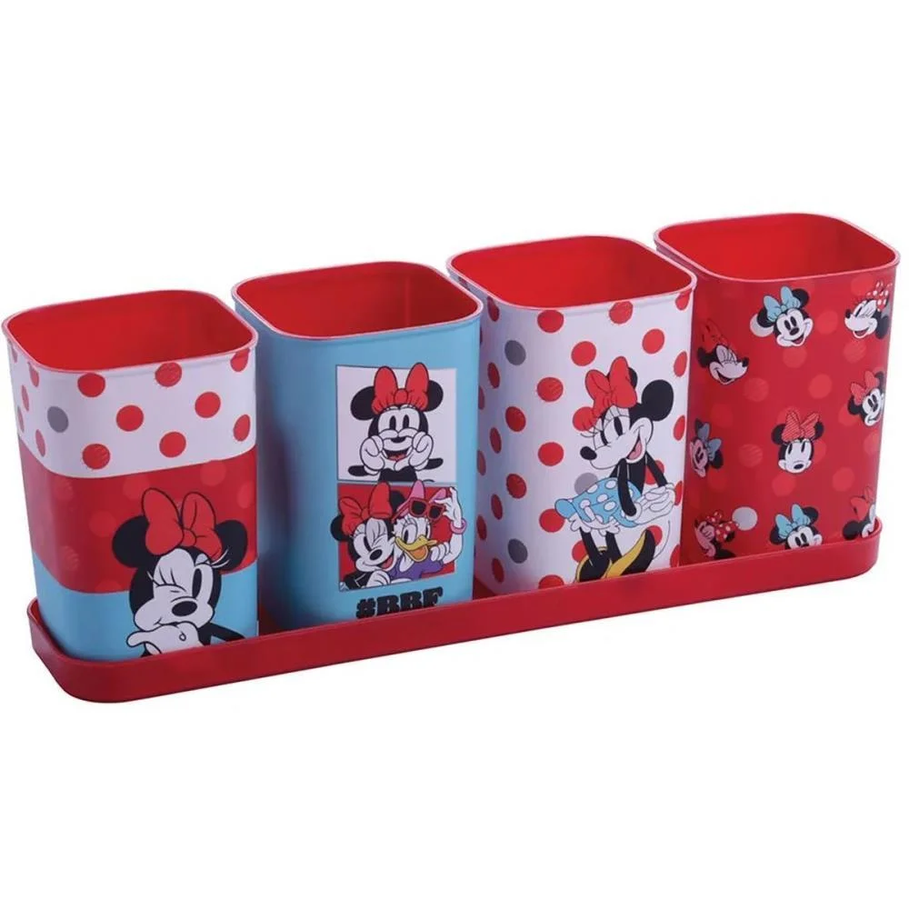 Acessorio Para Mesa Minnie Porta Lapis 4Pecas (S) Plasutil (Unidade)