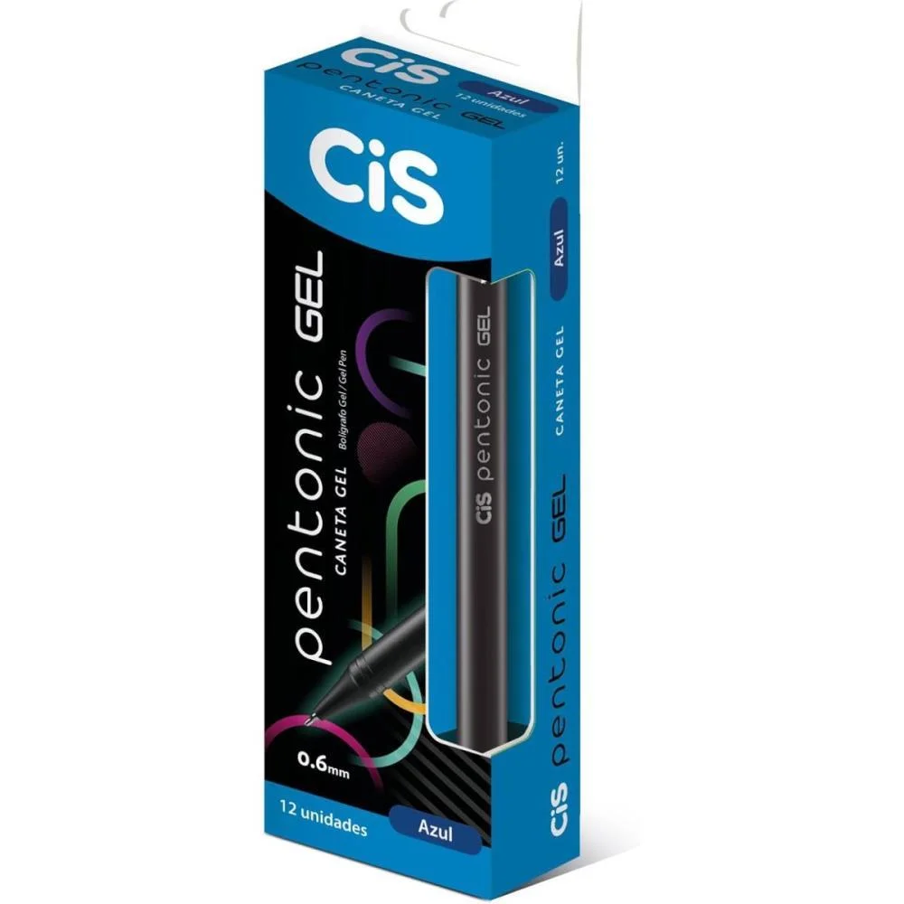 Caneta Gel Cis Pentonic 0,6Mm Azul Sertic (Cx.c/12)