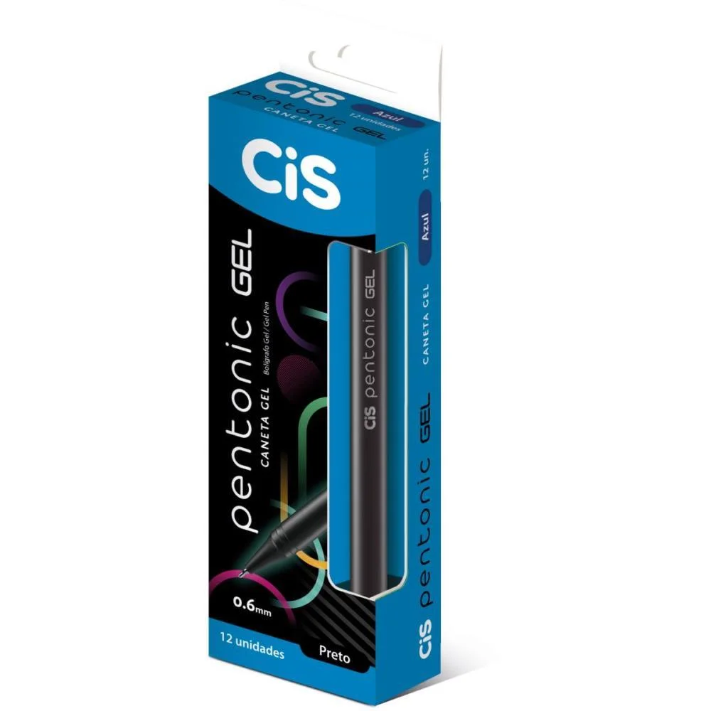 Caneta Gel Cis Pentonic 0,6Mm Preta Sertic (Cx.c/12)