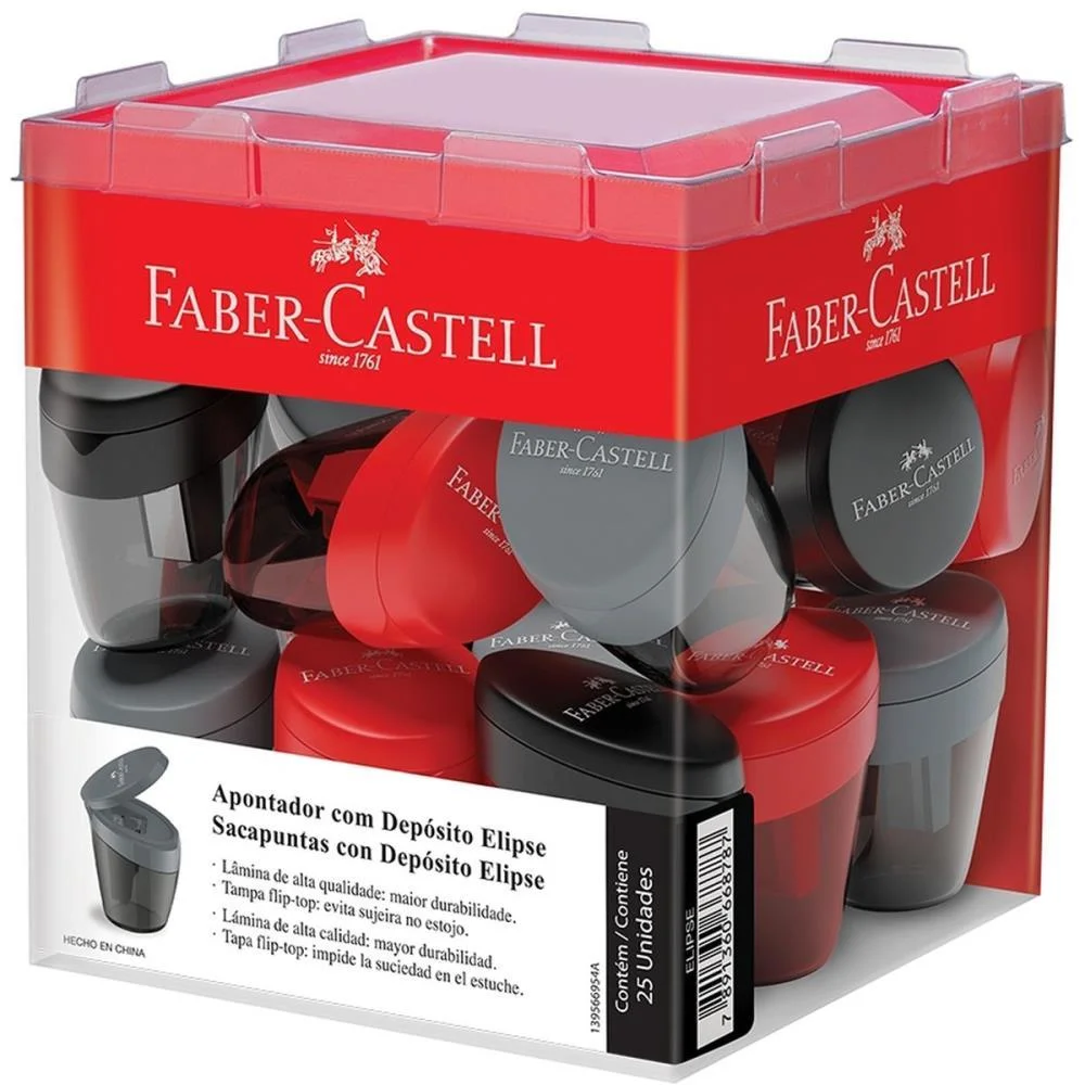 Apontador Com Deposito Elipse (S) Faber-Castell (Dp.c/25)