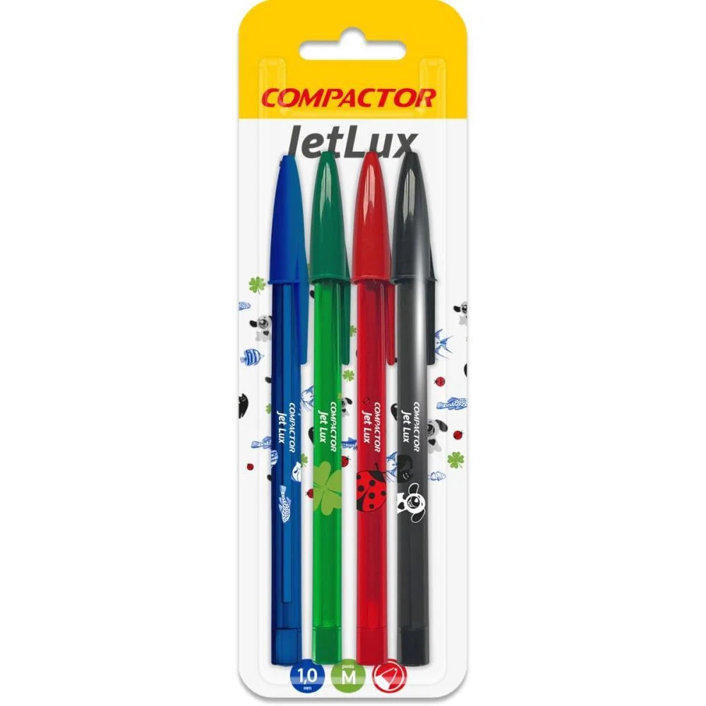 Caneta Esferografica Jet Lux Ii Media 4 Cores Compactor (Blister)