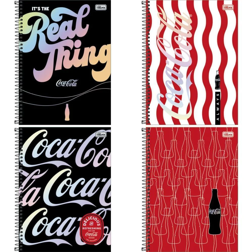 Caderno 10X1 Capa Dura Coca Cola Connect 160Fls Tilibra (Pct.c/04)