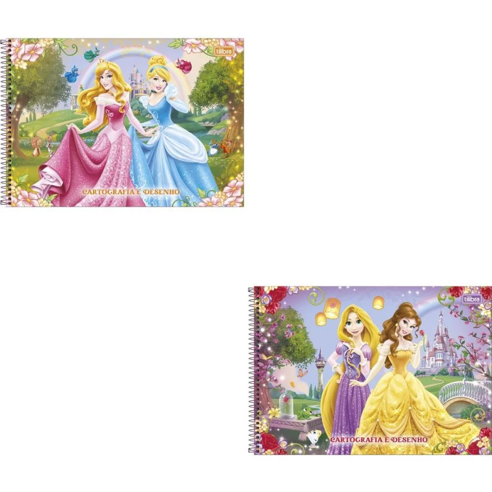 Caderno Desenho Univ Capa Dura Princesas 80Fls. Tilibra (Pct.c/04)