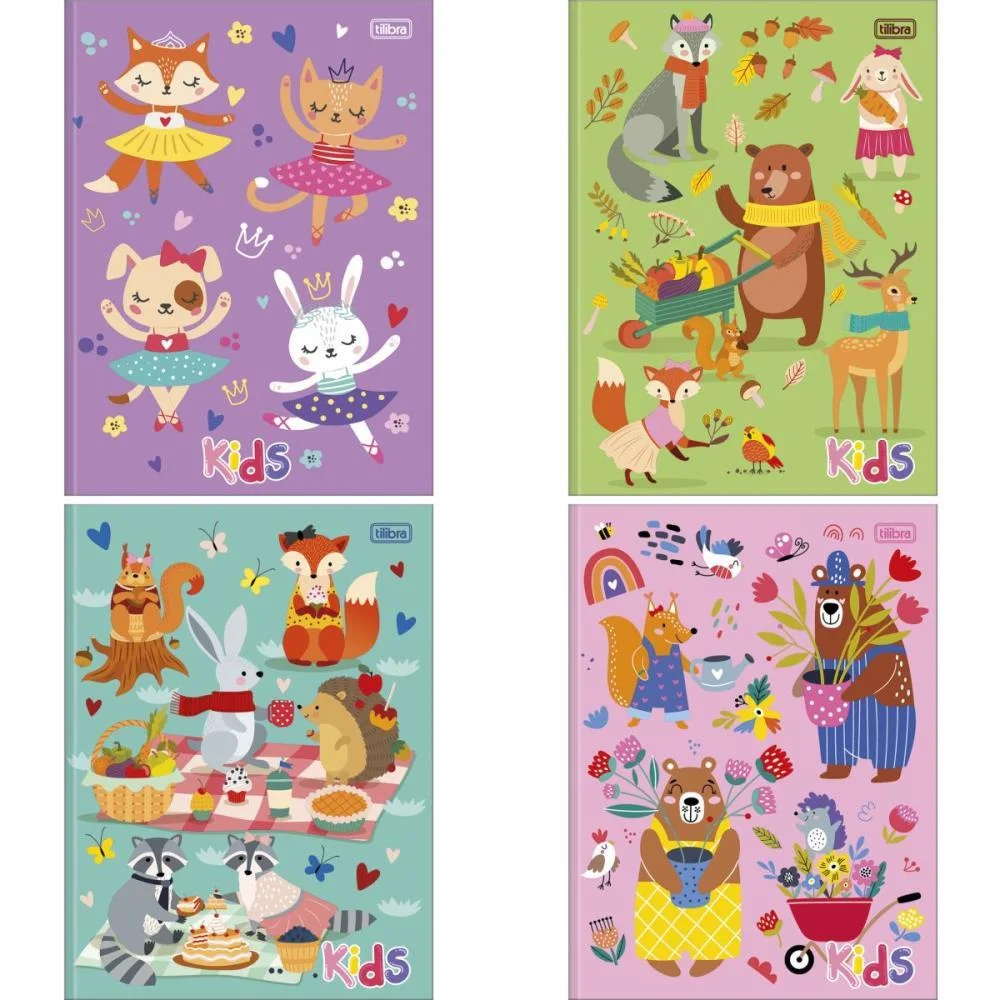 Caderno Brochurao Capa Dura Kids 96Fls. Feminino Tilibra (Pct.c/05)