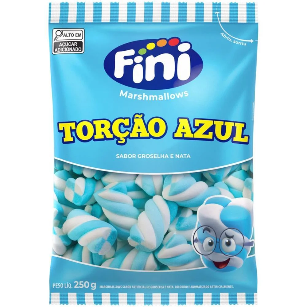 Doce Marshmallow Azul/Branco 250G Fini (Unidade)