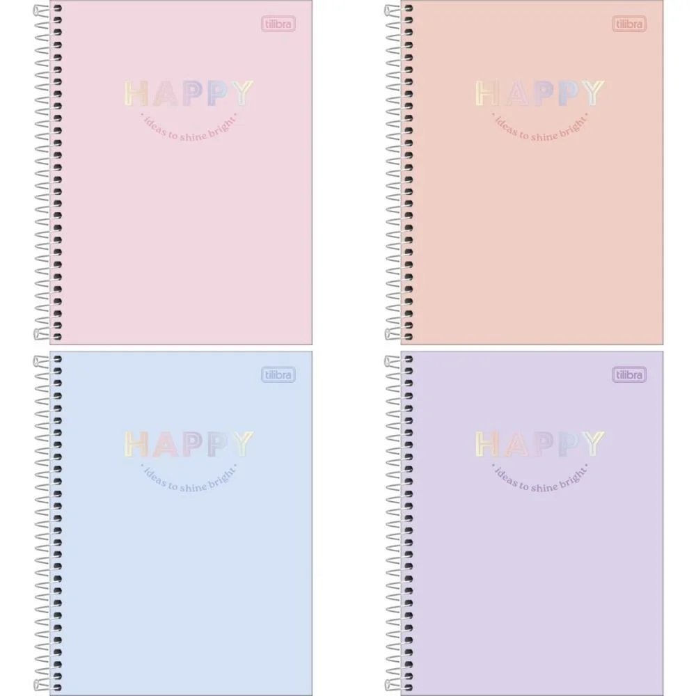 Caderno 10X1 Cp.dura Colegial Happy 160Fls. Tilibra (Pct.c/04)