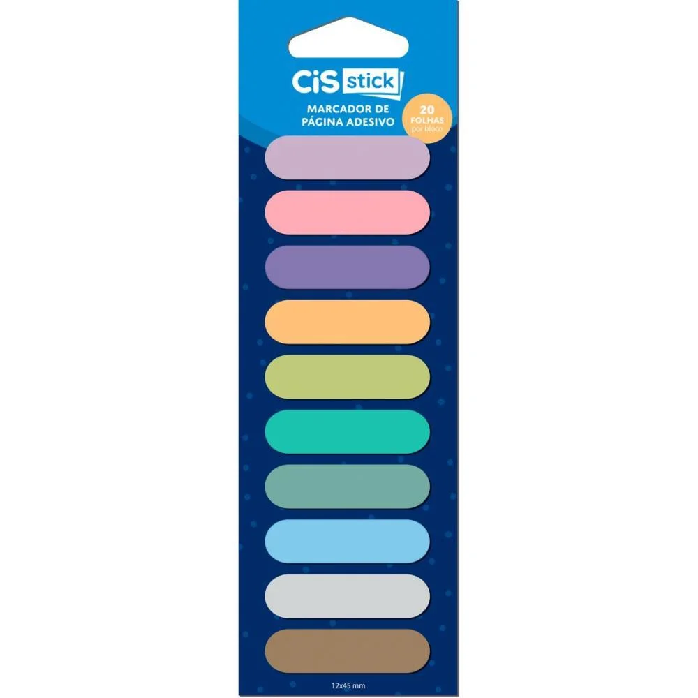 Bloco Marcador Pagina Adesivo Cis St0200 10 Modelos 20Folhas Sertic (Blister)
