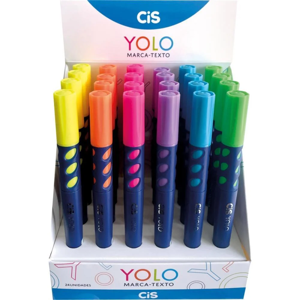 Caneta Marca Texto Cis Yolo 6 Cores Sertic (Dp.c/24)