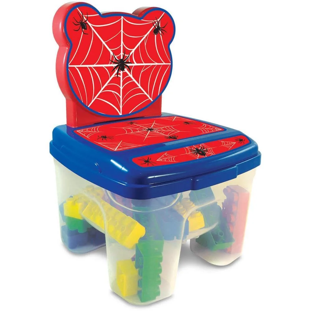 Brinquedo Para Montar Spider Cadeira Toy Blocos 24Pc Ggb Plast (Unidade)