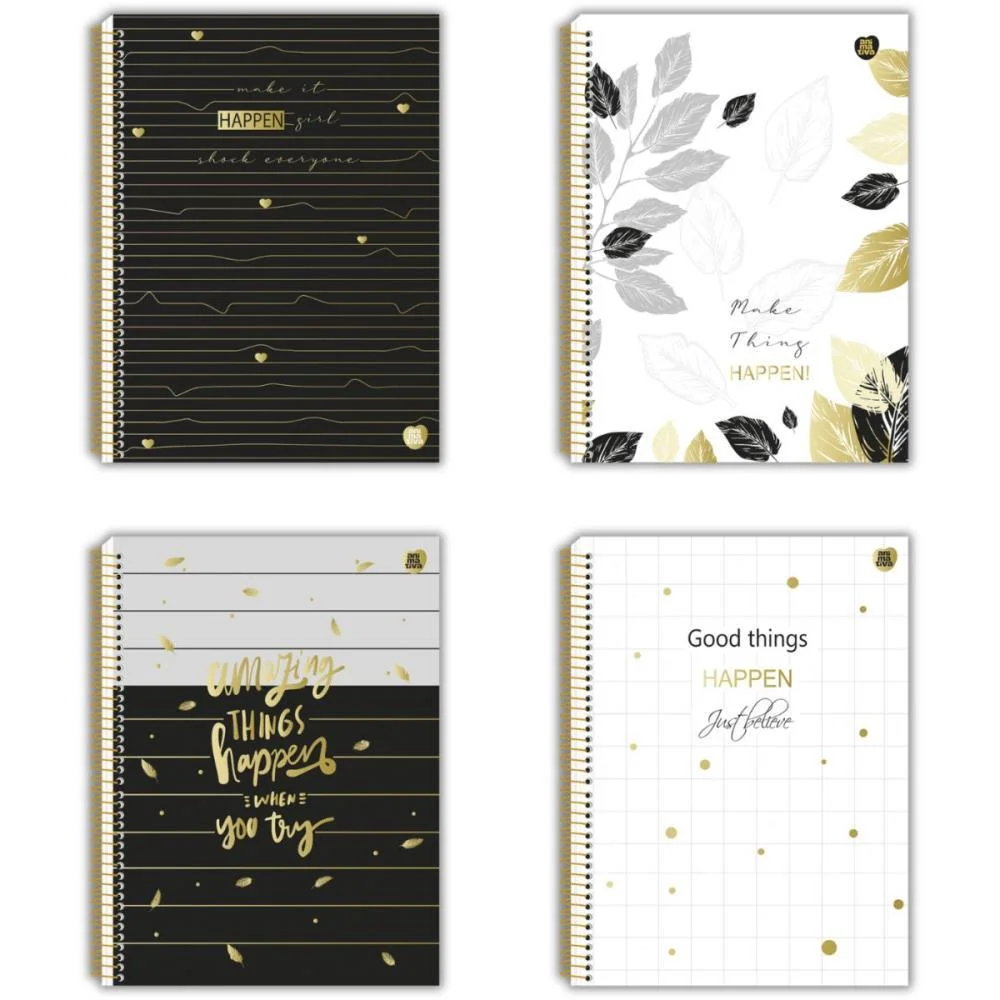 Caderno 10X1 Cp.dura Colegial Happen Glitter 160F Animativa (Pct.c/04)