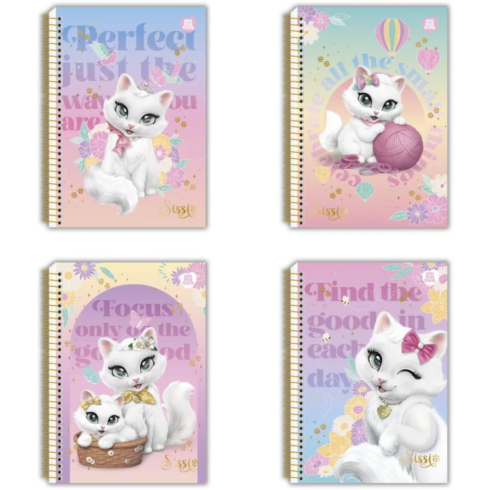 Caderno Espiral 1/4 Capa Dura Sissi 80F Animativa (Pct.c/10)