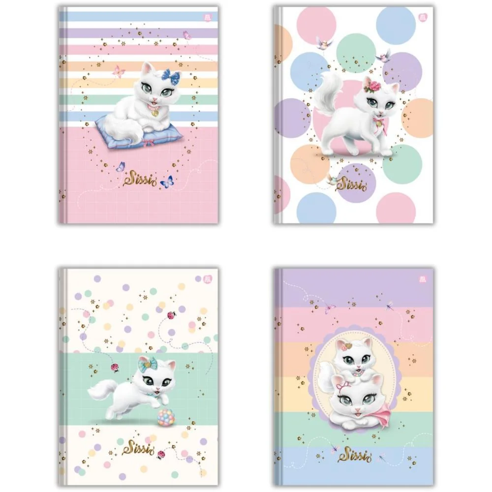Caderno Brochura 1/4 Capa Dura Sissi 48F Animativa (Pct.c/10)