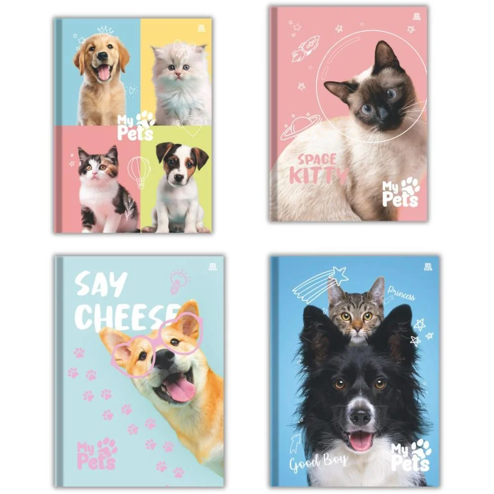 Caderno Brochurao Capa Dura My Pets 48F Animativa (Pct.c/10)