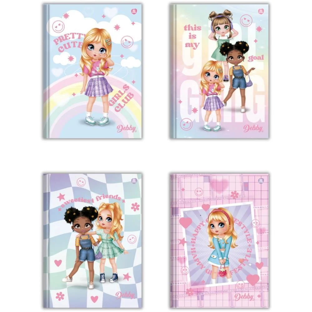 Caderno Brochura 1/4 Capa Dura Debby 80F Animativa (Pct.c/05)