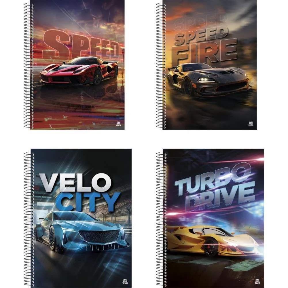Caderno Espiral 1/4 Capa Dura Silver Tuning 80F Animativa (Pct.c/10)