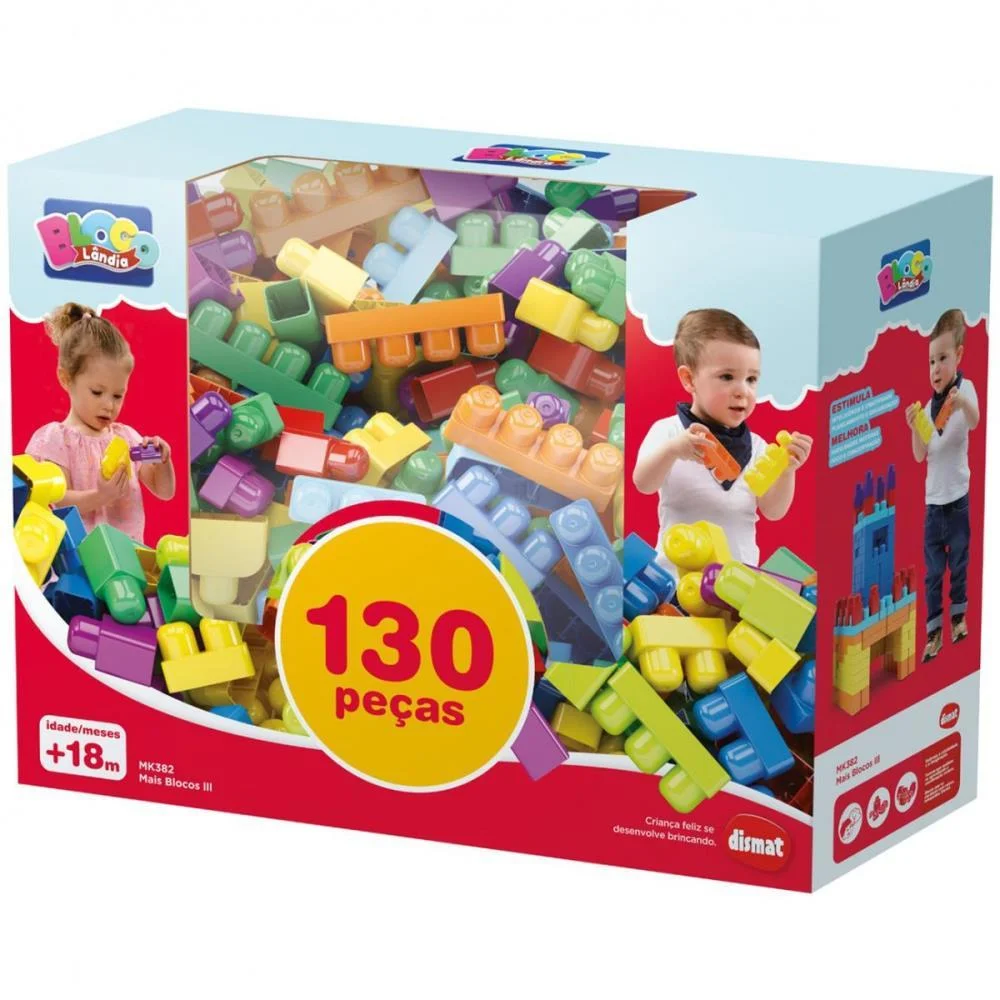 Brinquedo Para Montar Mais Blocos 3 130Pecas Dismat (Unidade)