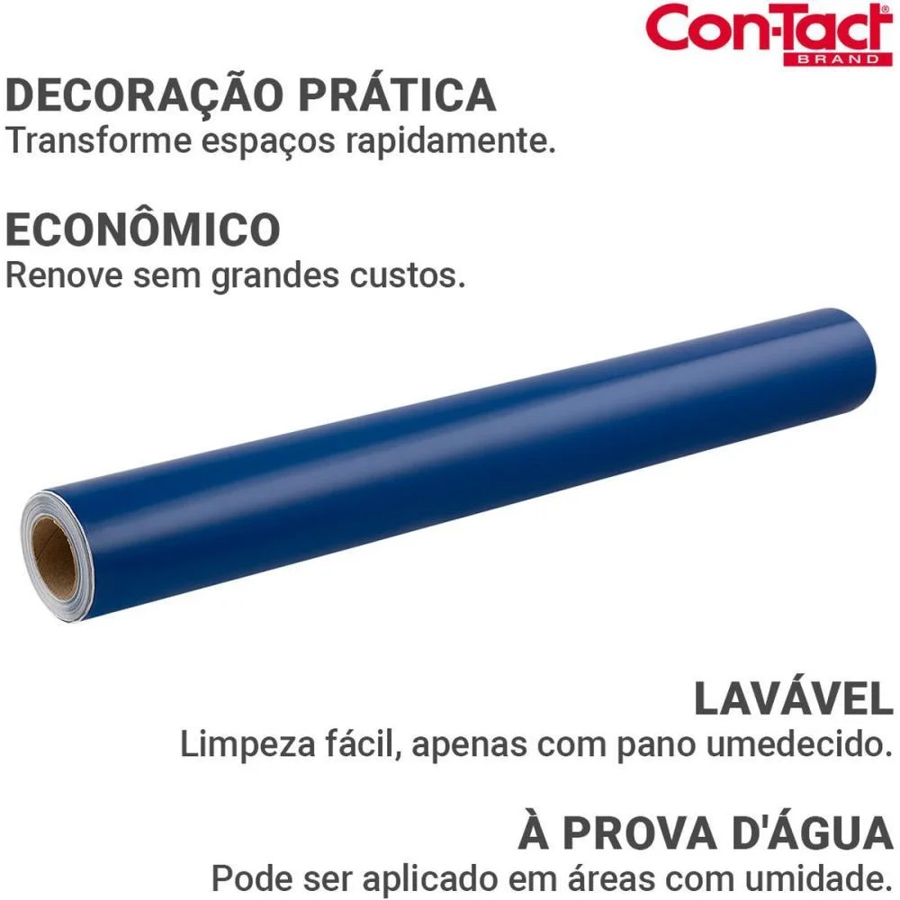 Contact Liso 45Cmx10M Brilho Azul Contact (Rolo)
