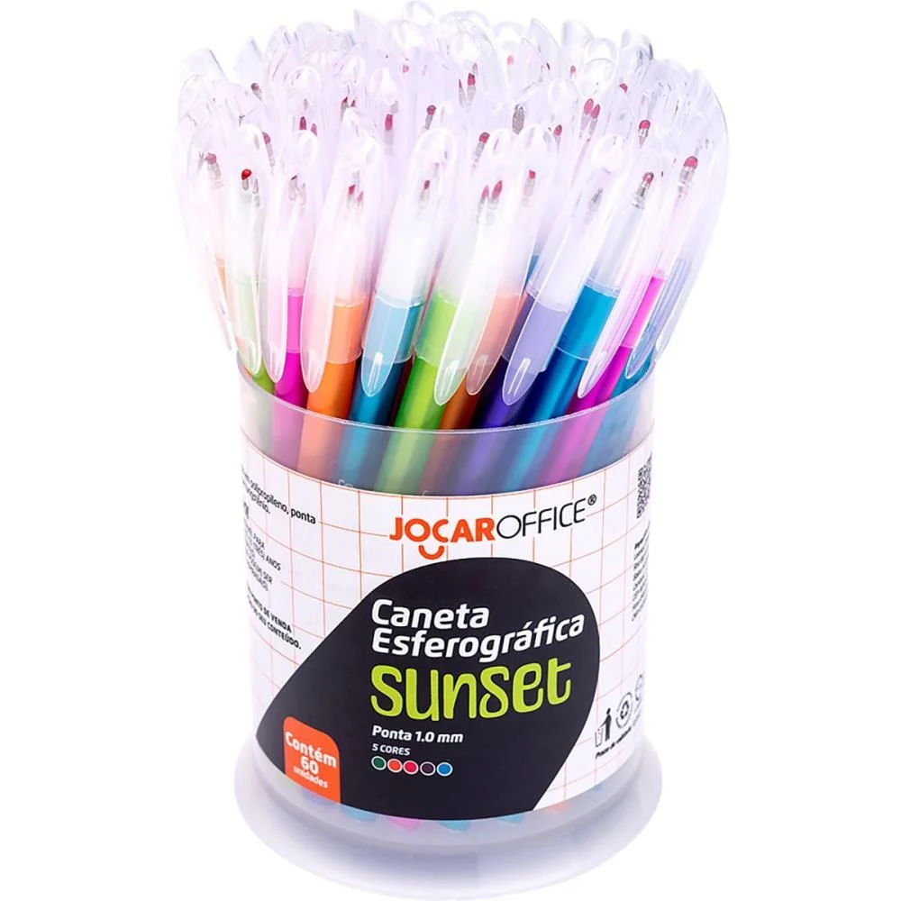 Caneta Esferografica Jocar Sunset 1.0Mm 5Cores Leonora (Dp.c/60)