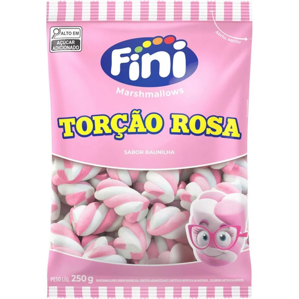 Doce Marshmallow Rosa/Branco 250G Fini (Unidade)