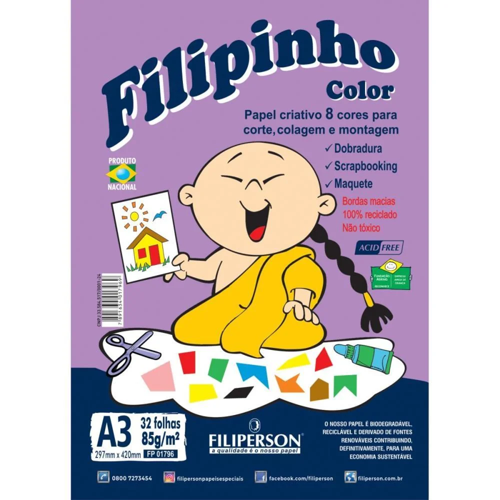 Bloco Para Educacao Artistica Filpin. Criat. 8Cor.a3 85G.32F Filiperson (Pacote)