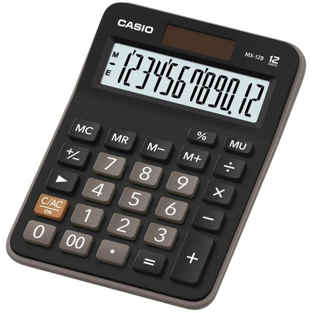Calculadora De Mesa 12 Dig. Preta Solar/Bateria Casio (Unidade)