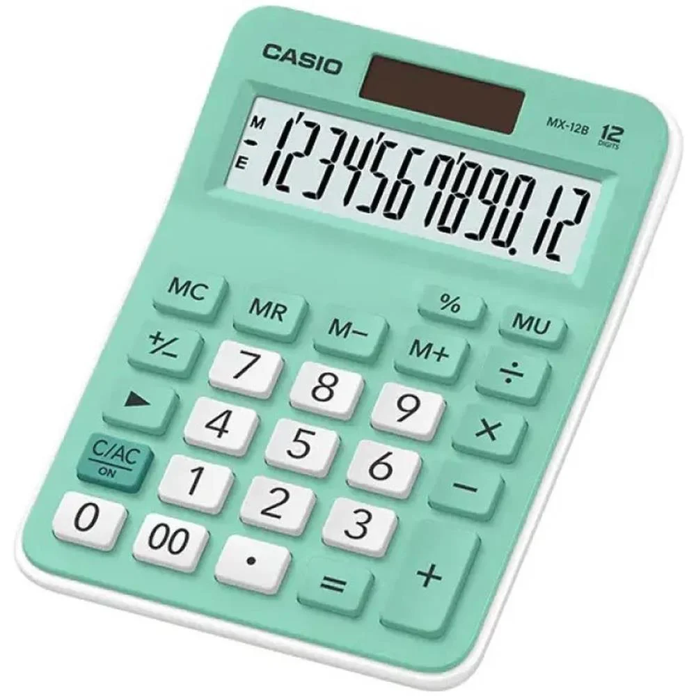 Calculadora De Mesa 12 Dig. Verde Solar/Bateria Casio (Unidade)