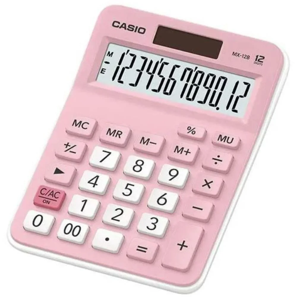Calculadora De Mesa 12 Dig. Rosa Solar/Bateria Casio (Unidade)