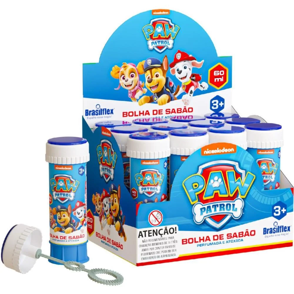 Bolha De Sabao Patrulha Canina 60Ml C/Jogo Brasilflex (Cx.c/12)