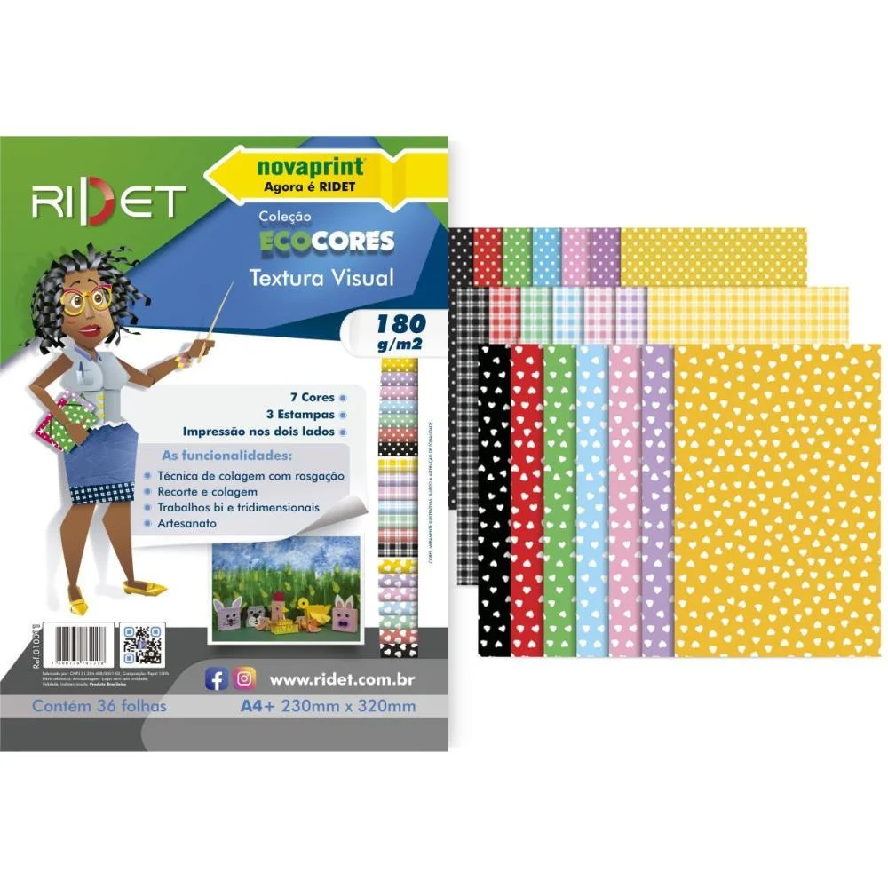 Bloco Para Educacao Artistica Textura 1 Dec.180G 36F 23X32Cm Ridet (Pacote)