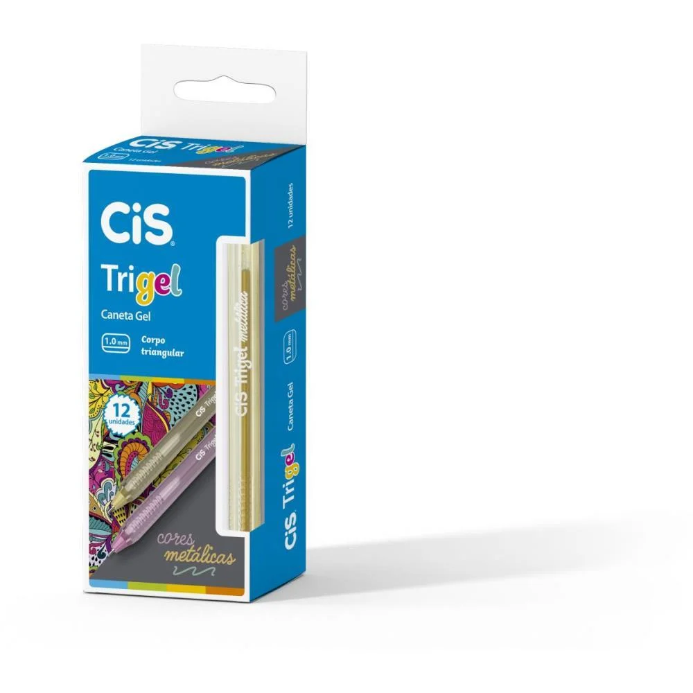 Caneta Gel Cis Trigel 1,0Mm Ouro Metalica Sertic (Cx.c/12)