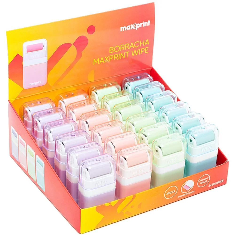 Borracha Colorida Wipe Tons Pastel Maxprint (Cx.c/24)