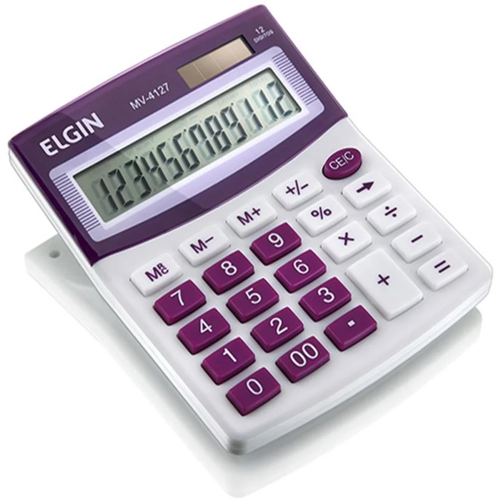Calculadora De Mesa 12 Digitos Mv4127 Roxa Elgin (Unidade)