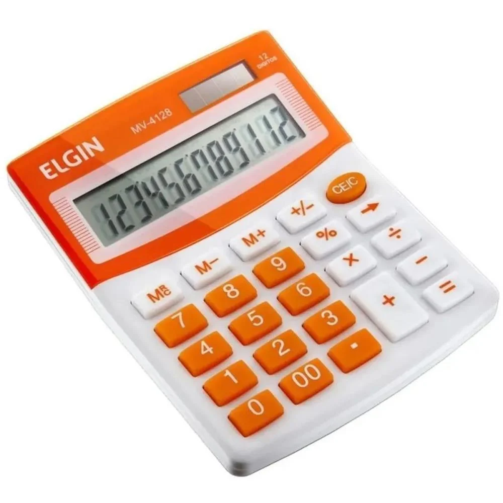Calculadora De Mesa 12 Digitos Mv4128 Laranja Elgin (Unidade)