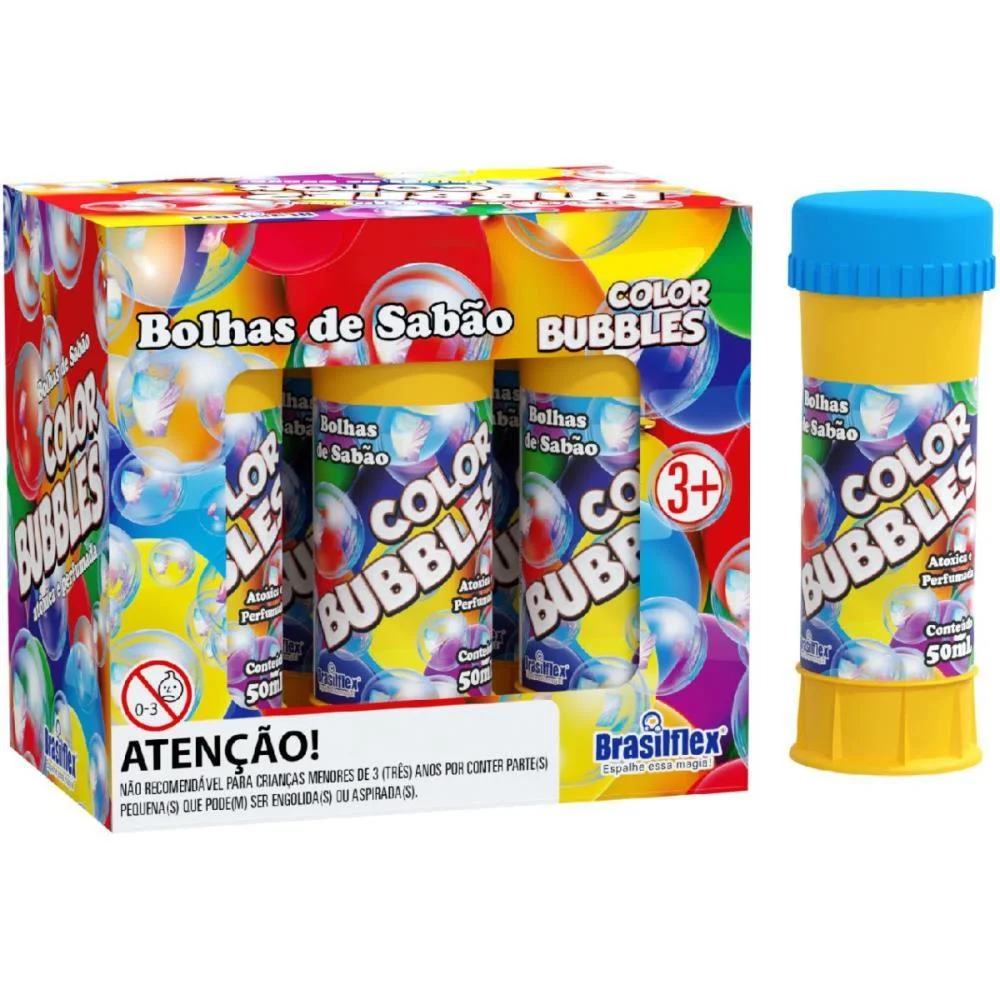 Bolha De Sabao Color Bubble 50Ml Brasilflex (Cx.c/06)